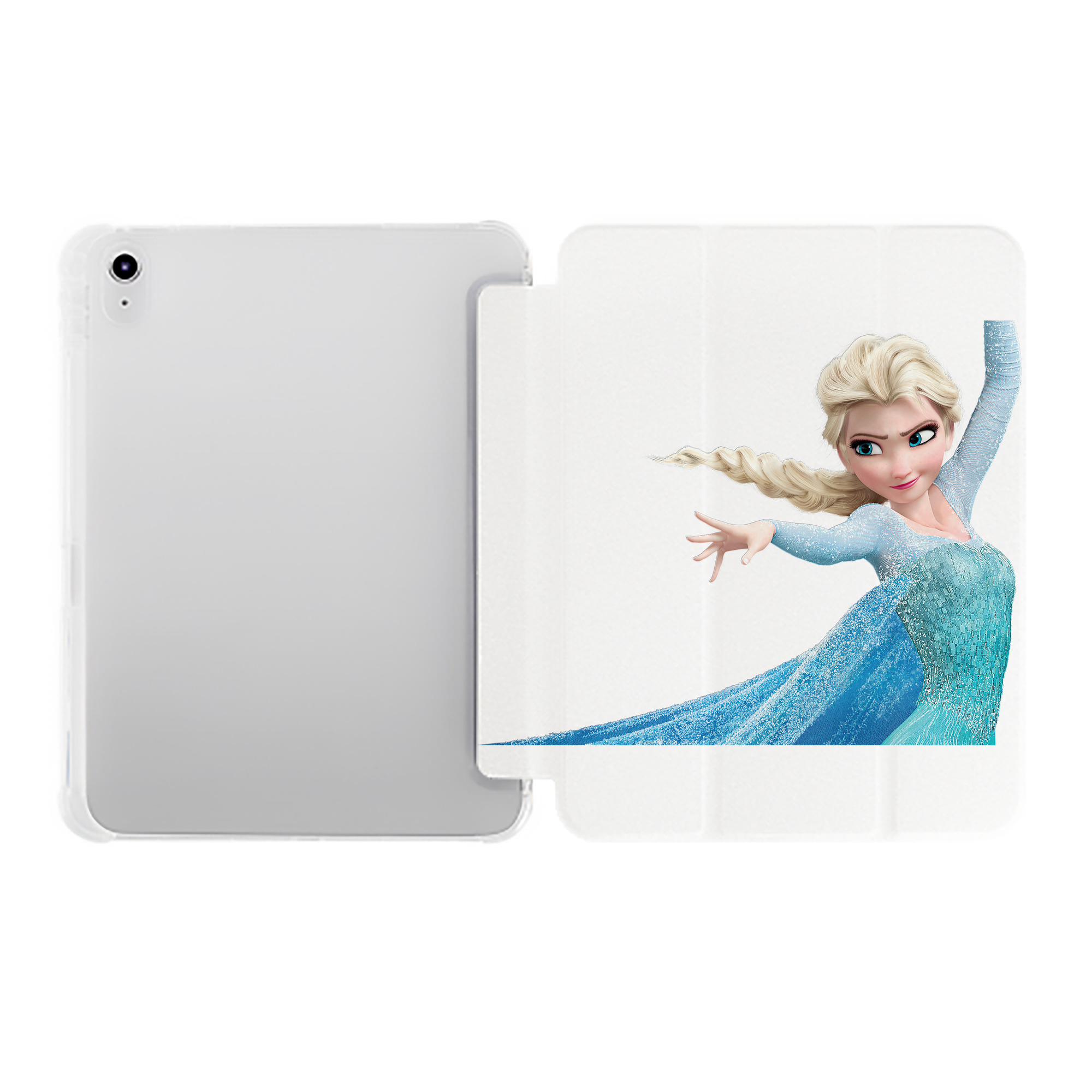 （画像用） アナと雪の女王 アンナ エルサ Frozen Anna Elsa IPad ケース ペン収納付き 三つ折りスタンド PUレザー×シリコン 対応機種9.5/10.5/10.9インチ